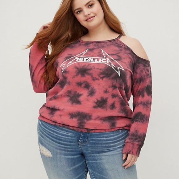 Torrid NWT  size 2 Metallica exposed shoulder long sleeve shirt - NWT - Picture 4 of 5